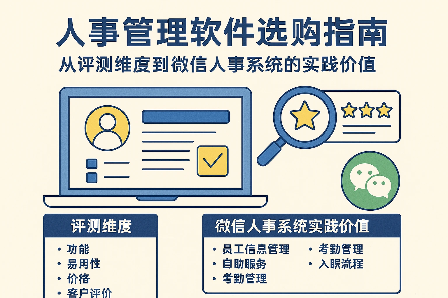 人事管理软件选购指南：从评测维度到微信人事系统的实践价值