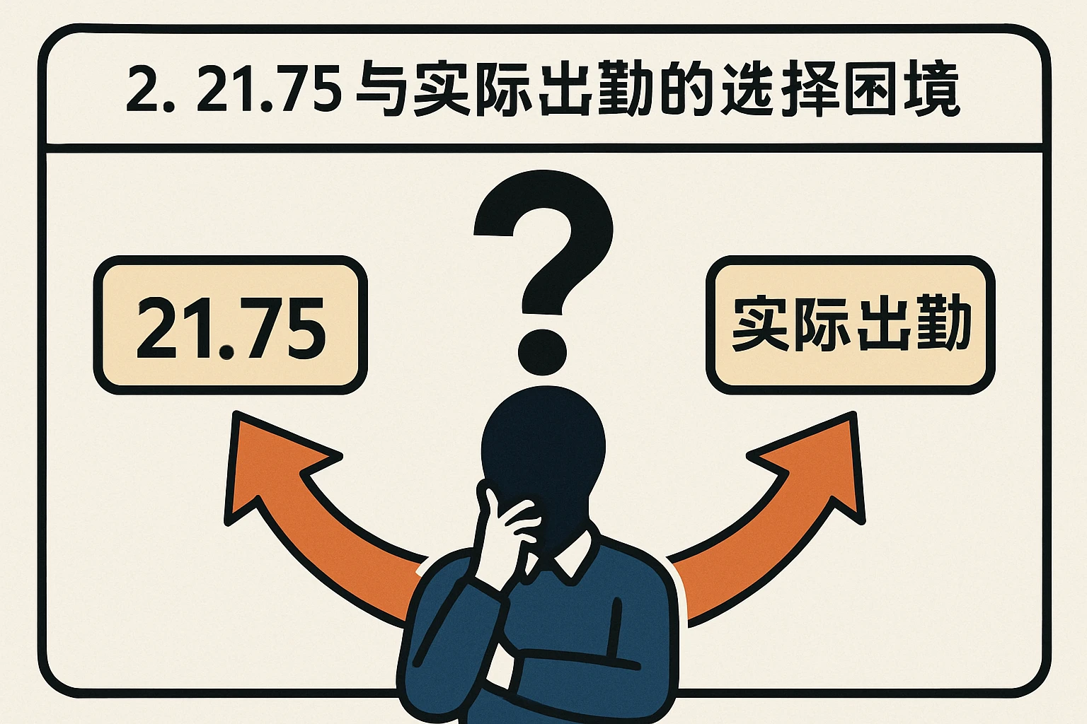 2. 21.75与实际出勤的选择困境