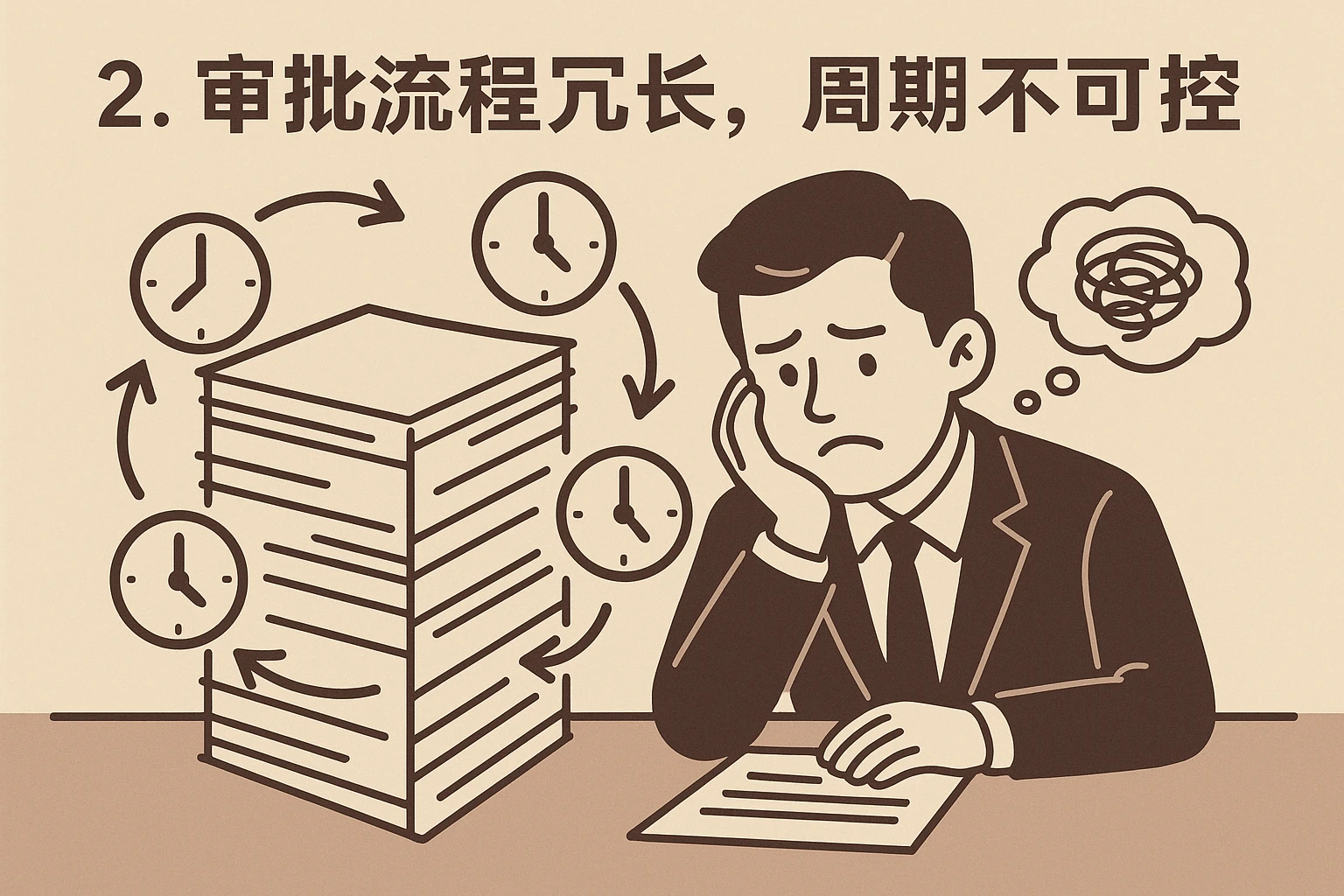 2. 审批流程冗长，周期不可控