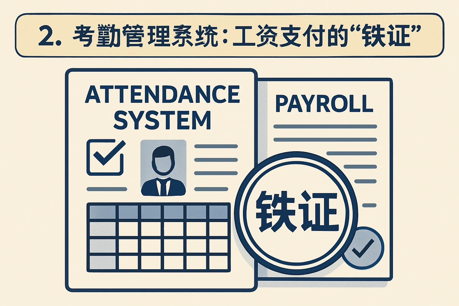 2. 考勤管理系统：工资支付的“铁证”