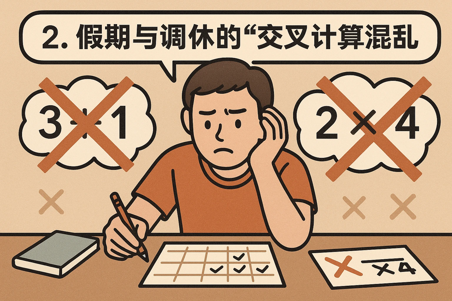 2. 假期与调休的“交叉计算混乱”