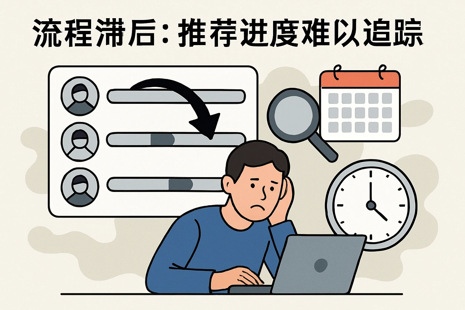 2. 流程滞后：推荐进度难以追踪