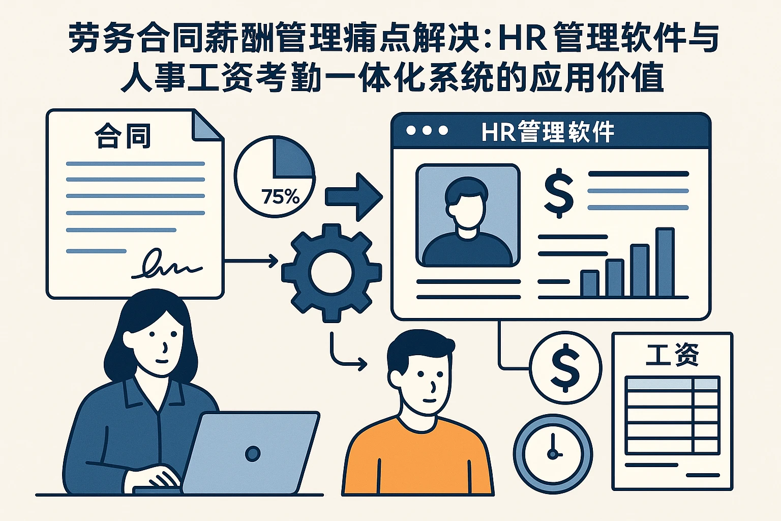 劳务合同薪酬管理痛点解决：HR管理软件与人事工资考勤一体化系统的应用价值