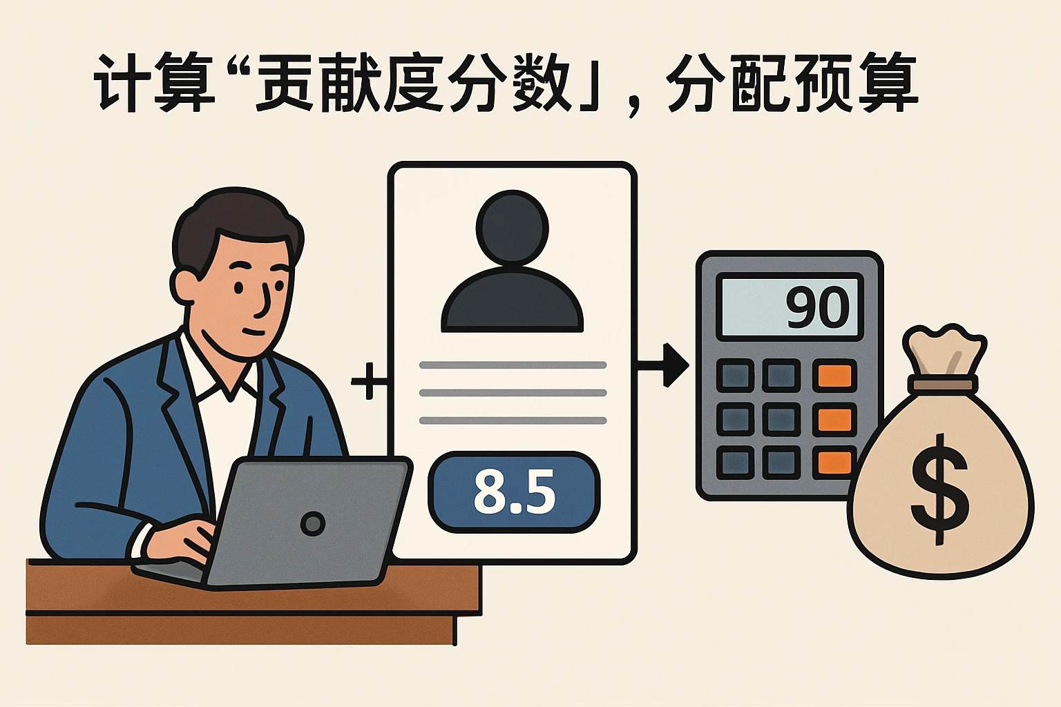 2. 计算“贡献度分数”，分配预算