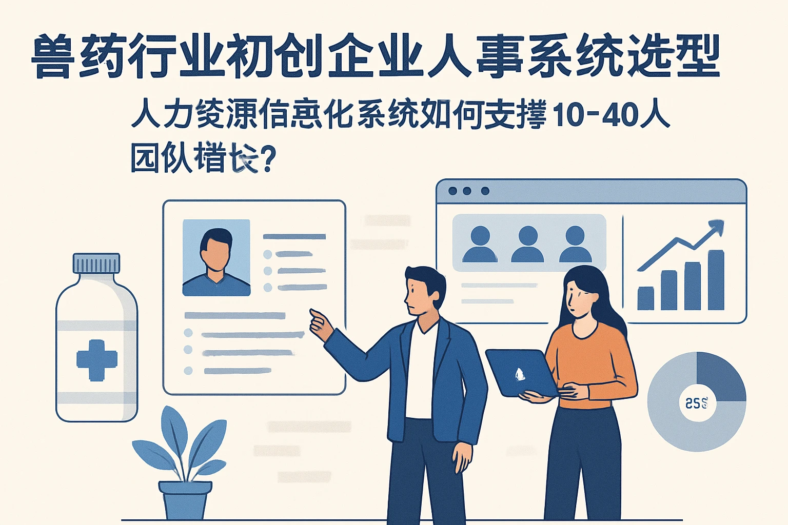 兽药行业初创企业人事系统选型指南：人力资源信息化系统如何支撑10-40人团队增长？