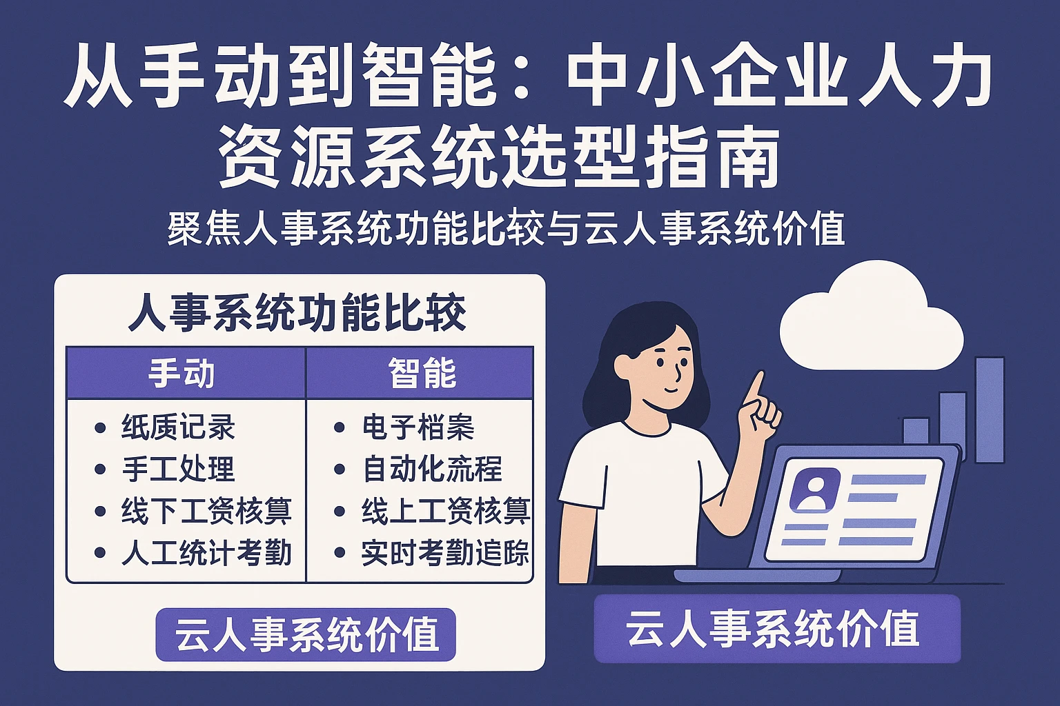 从手动到智能：中小企业人力资源系统选型指南——聚焦人事系统功能比较与云人事系统价值