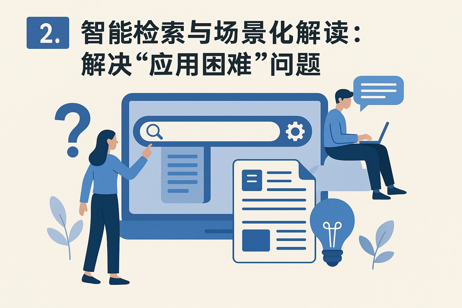 2. 智能检索与场景化解读：解决“应用困难”问题