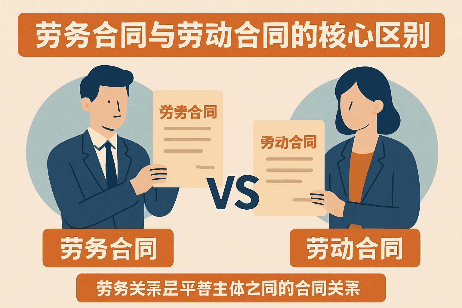 2. 劳务合同与劳动合同的核心区别
