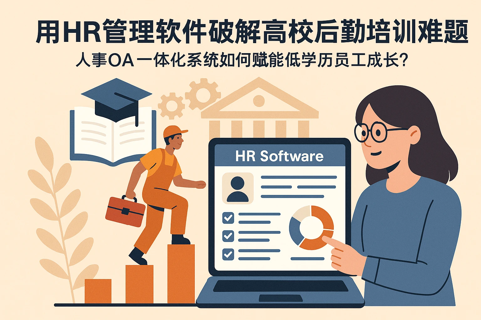 用HR管理软件破解高校后勤培训难题：人事OA一体化系统如何赋能低学历员工成长？