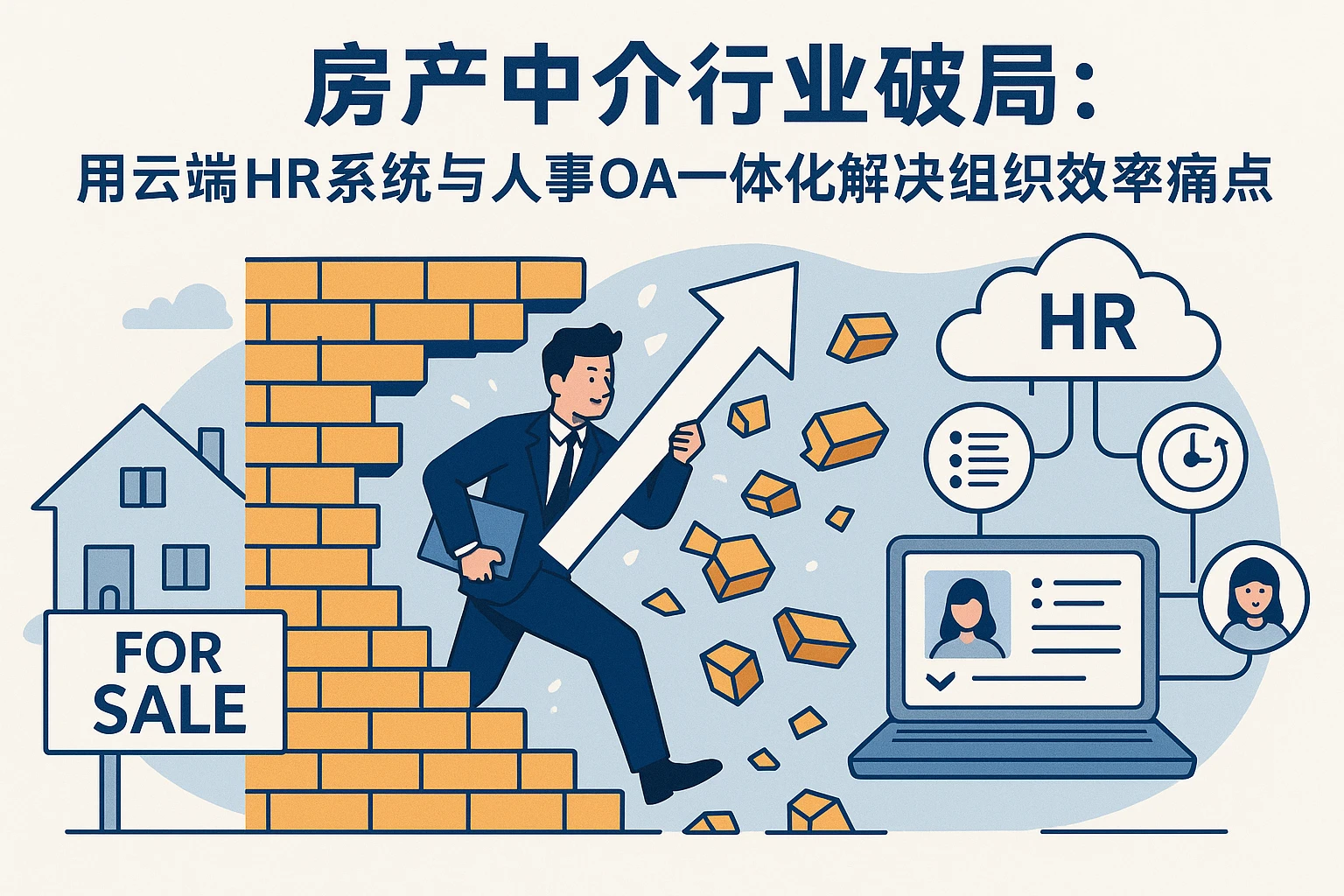 房产中介行业破局：用云端HR系统与人事OA一体化解决组织效率痛点