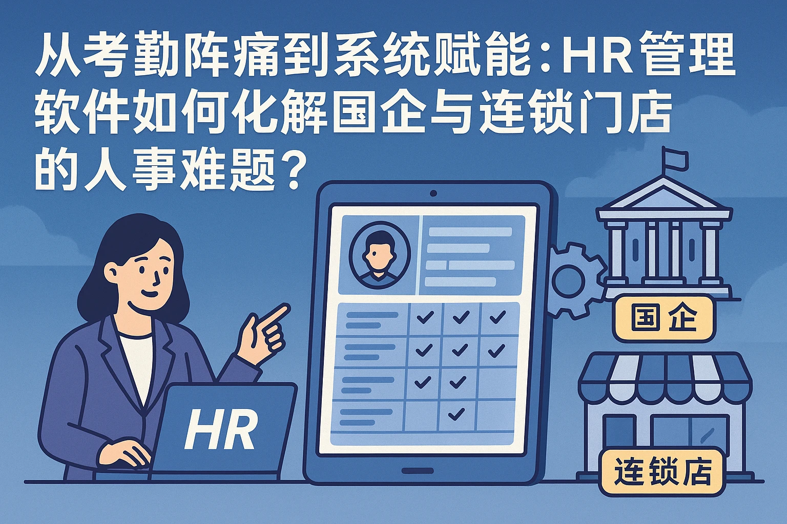 从考勤阵痛到系统赋能：HR管理软件如何化解国企与连锁门店的人事难题？