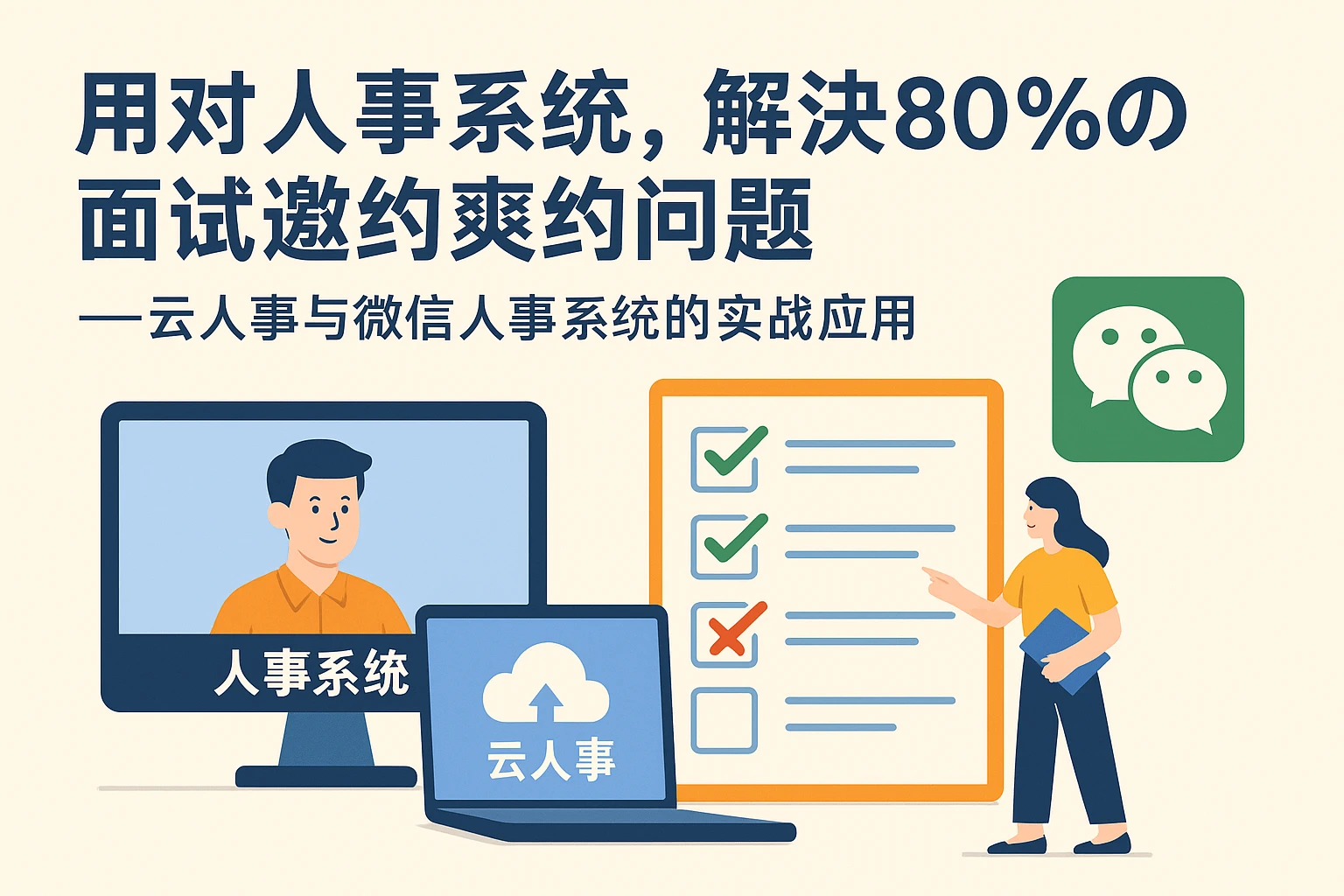 用对人事系统，解决80%的面试邀约爽约问题——云人事与微信人事系统的实战应用