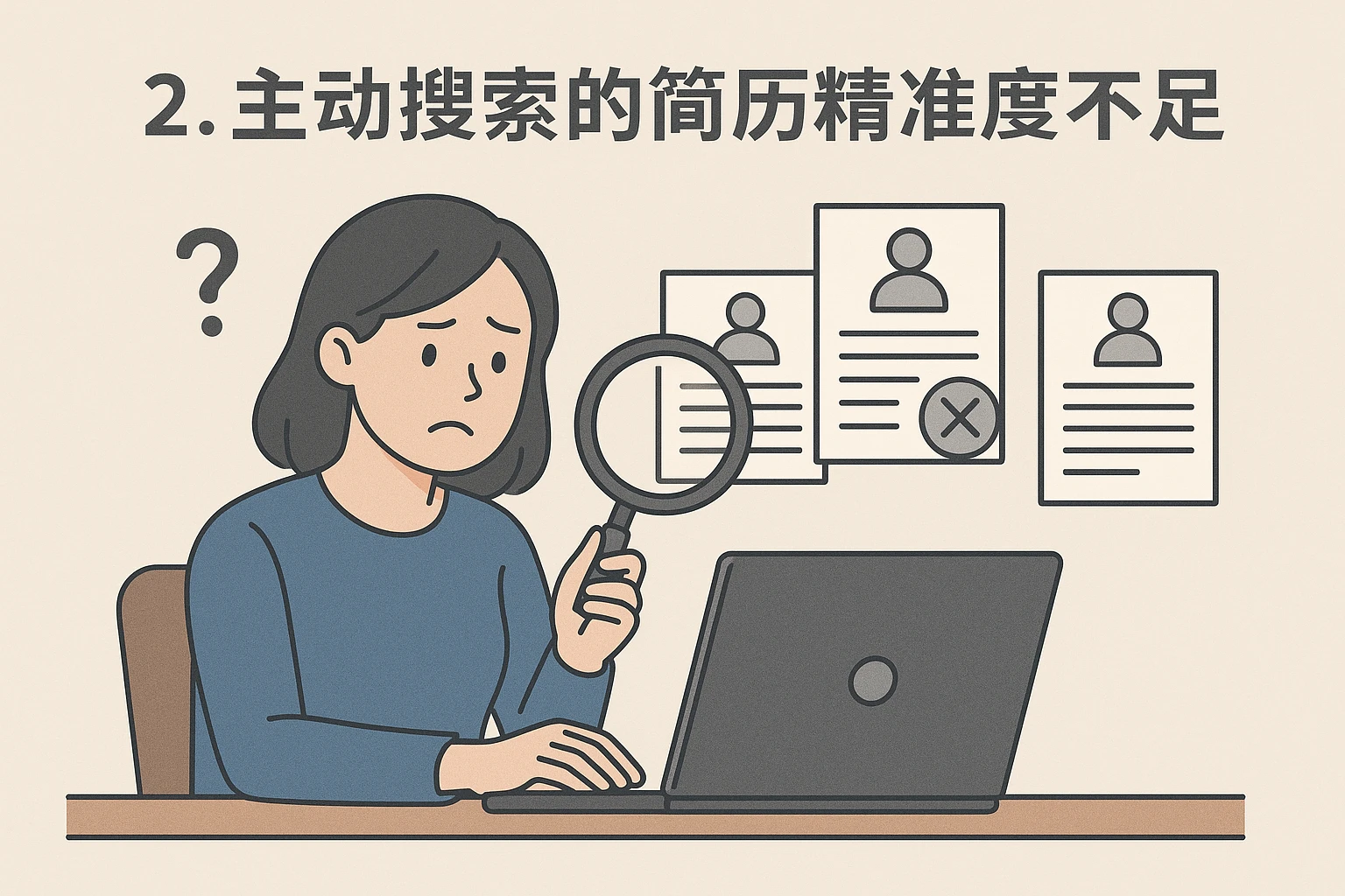 2. 主动搜索的简历精准度不足