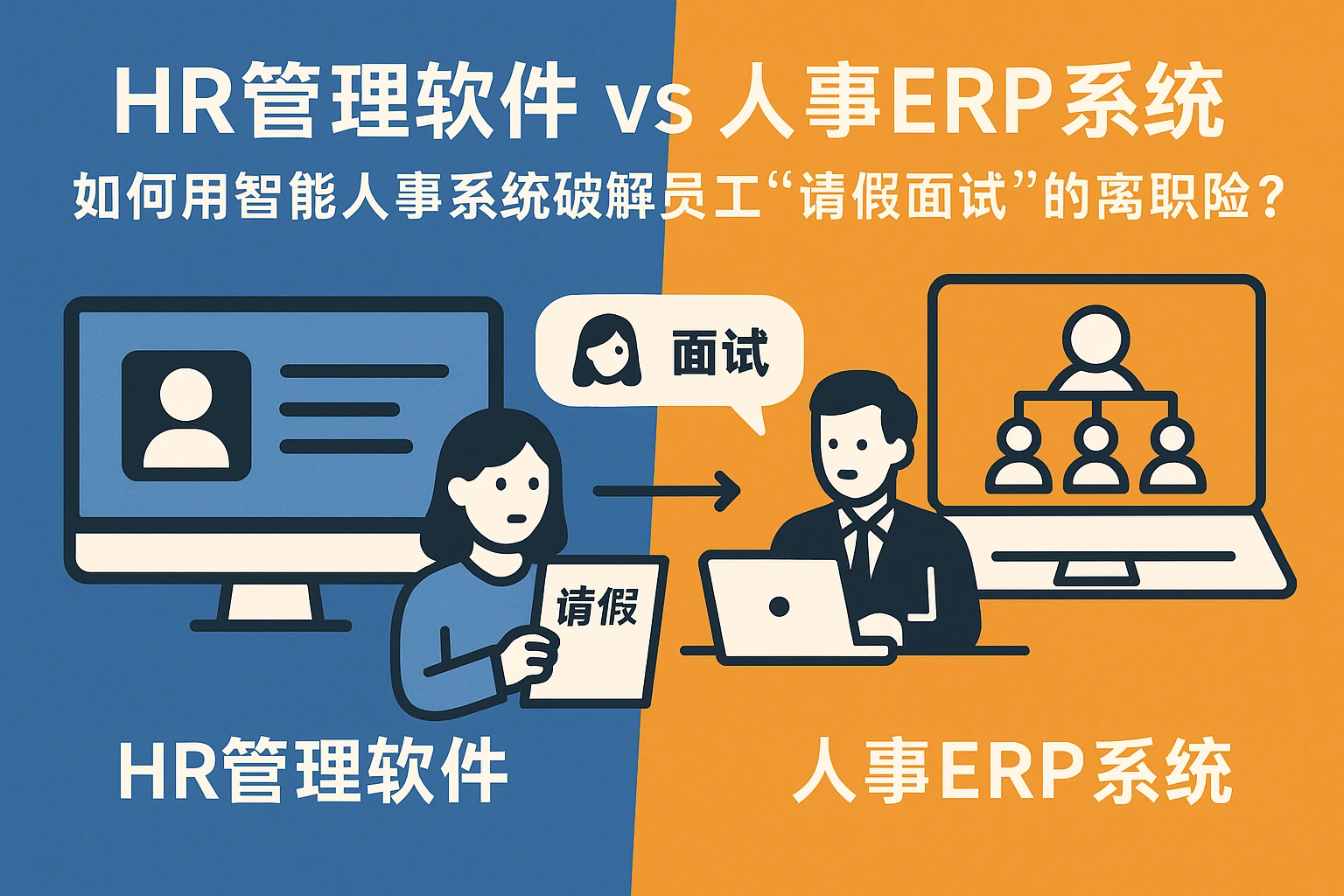 HR管理软件vs人事ERP系统：如何用智能人事系统破解员工“请假面试”的离职风险？