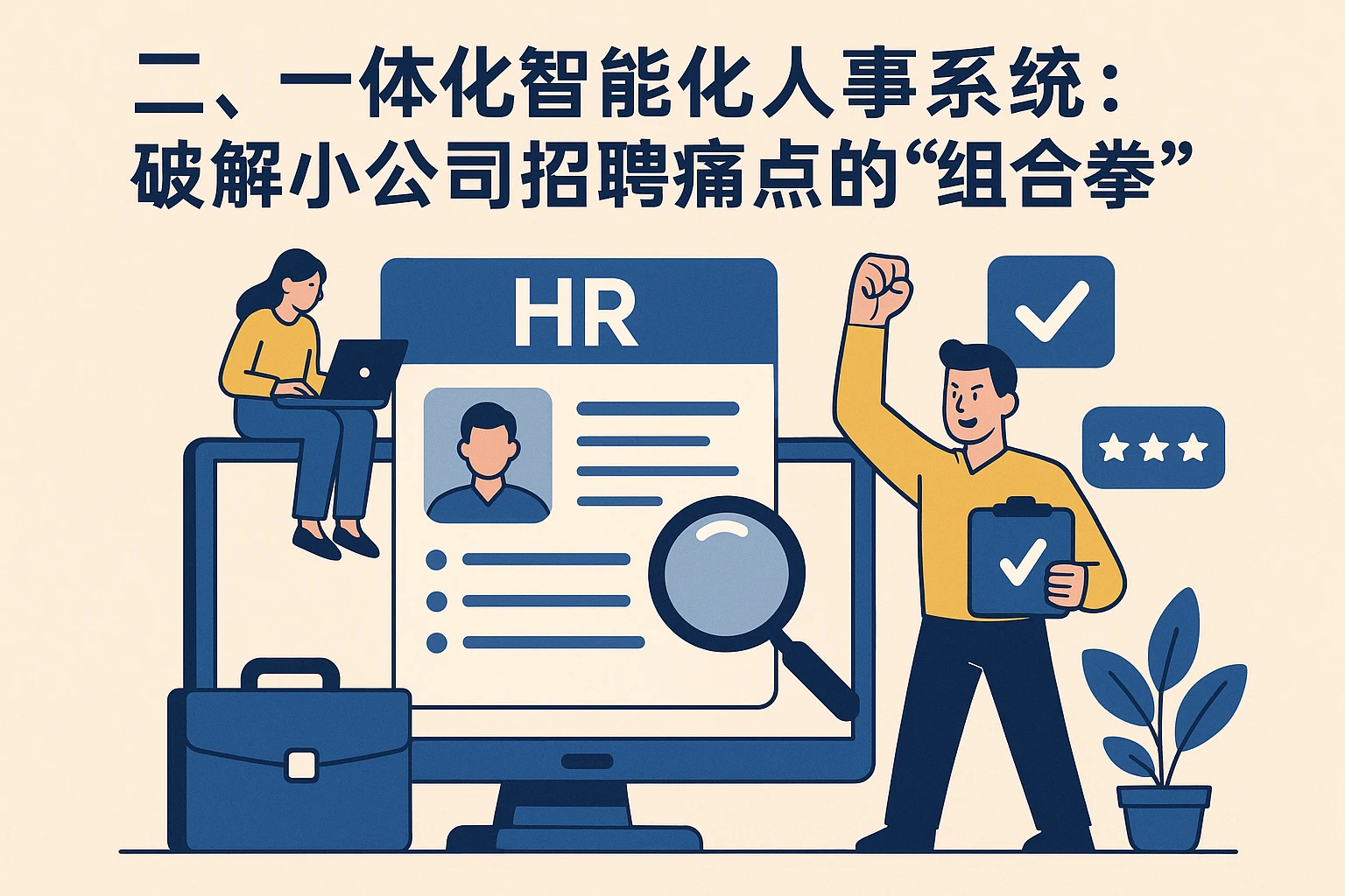 二、一体化智能人事系统：破解小公司招聘痛点的“组合拳”
