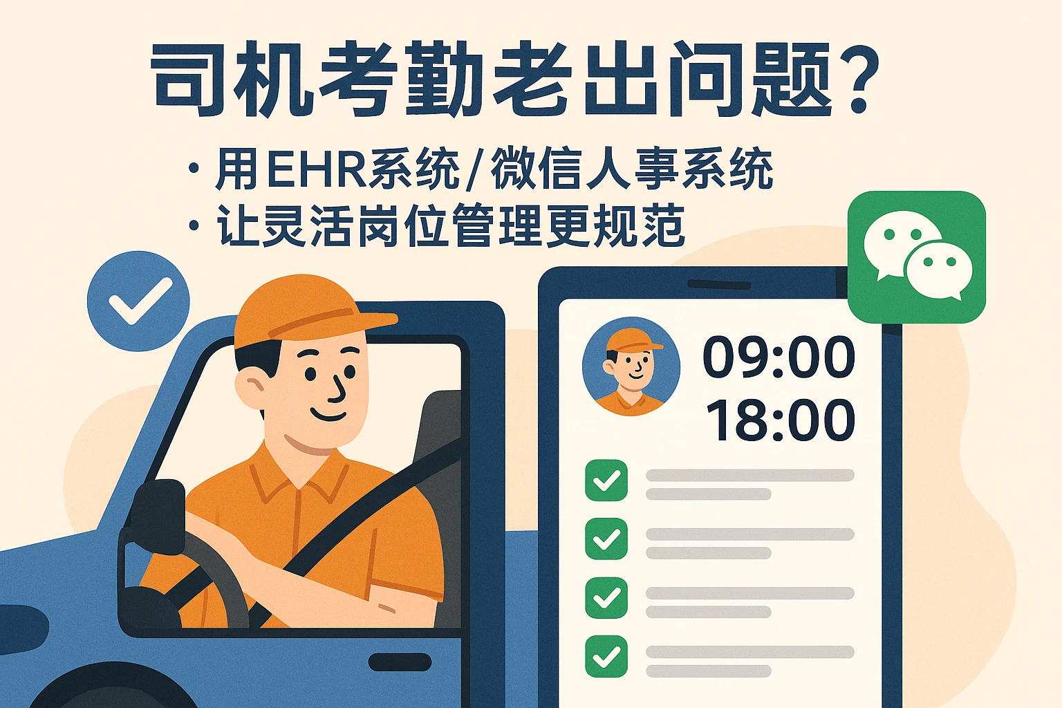 司机考勤老出问题？用EHR系统/微信人事系统，让灵活岗位管理更规范