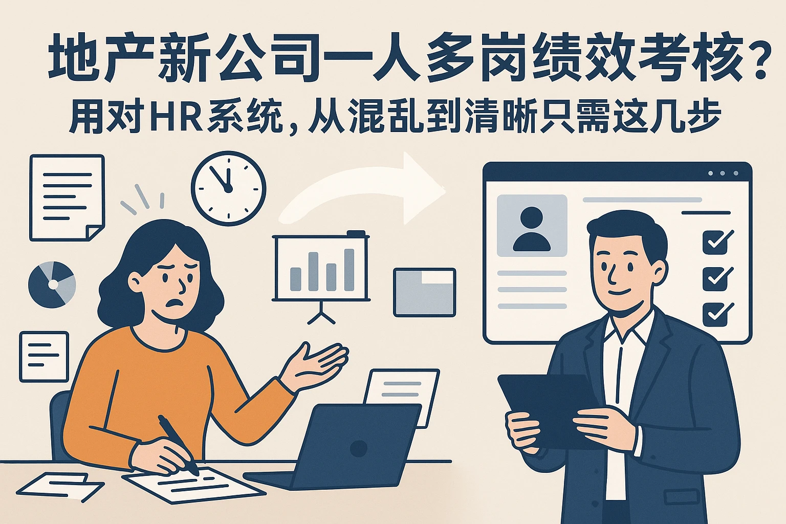 地产新公司一人多岗绩效考核难？用对HR系统，从混乱到清晰只需这几步