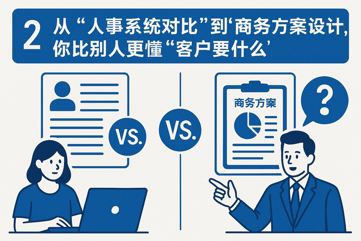 二、从“人事系统对比”到“商务方案设计”，你比别人更懂“客户要什么”