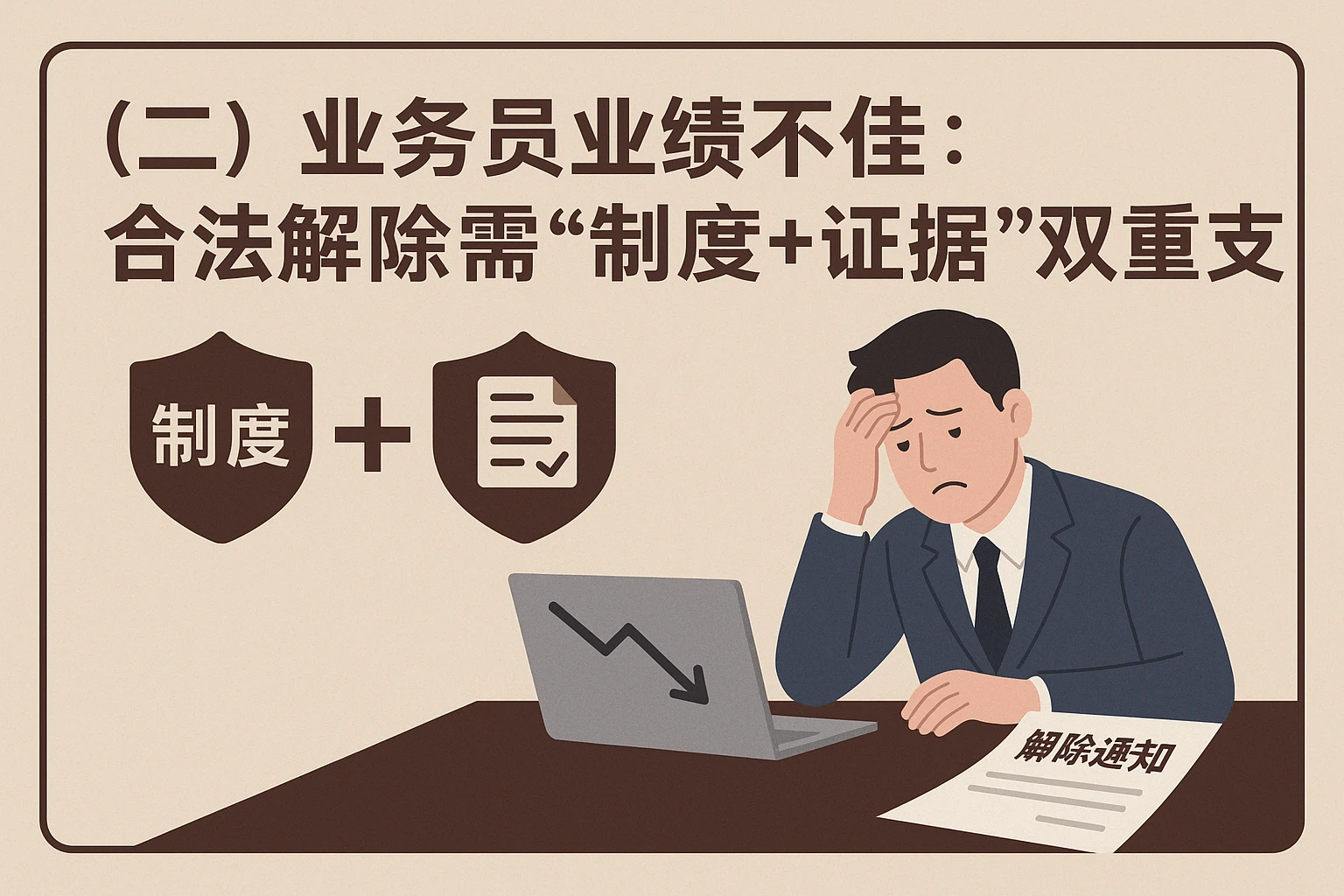 （二）业务员业绩不佳：合法解除需“制度+证据”双重支撑
