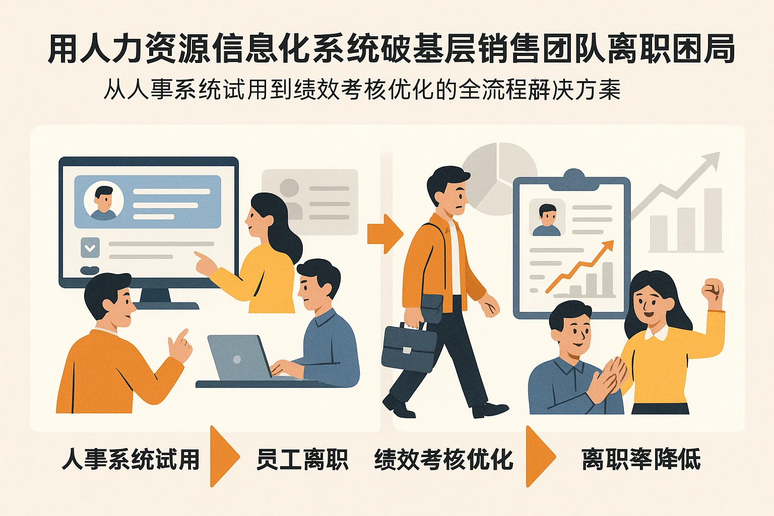 用人力资源信息化系统破解基层销售团队离职困局——从人事系统试用到绩效考核优化的全流程解决方案