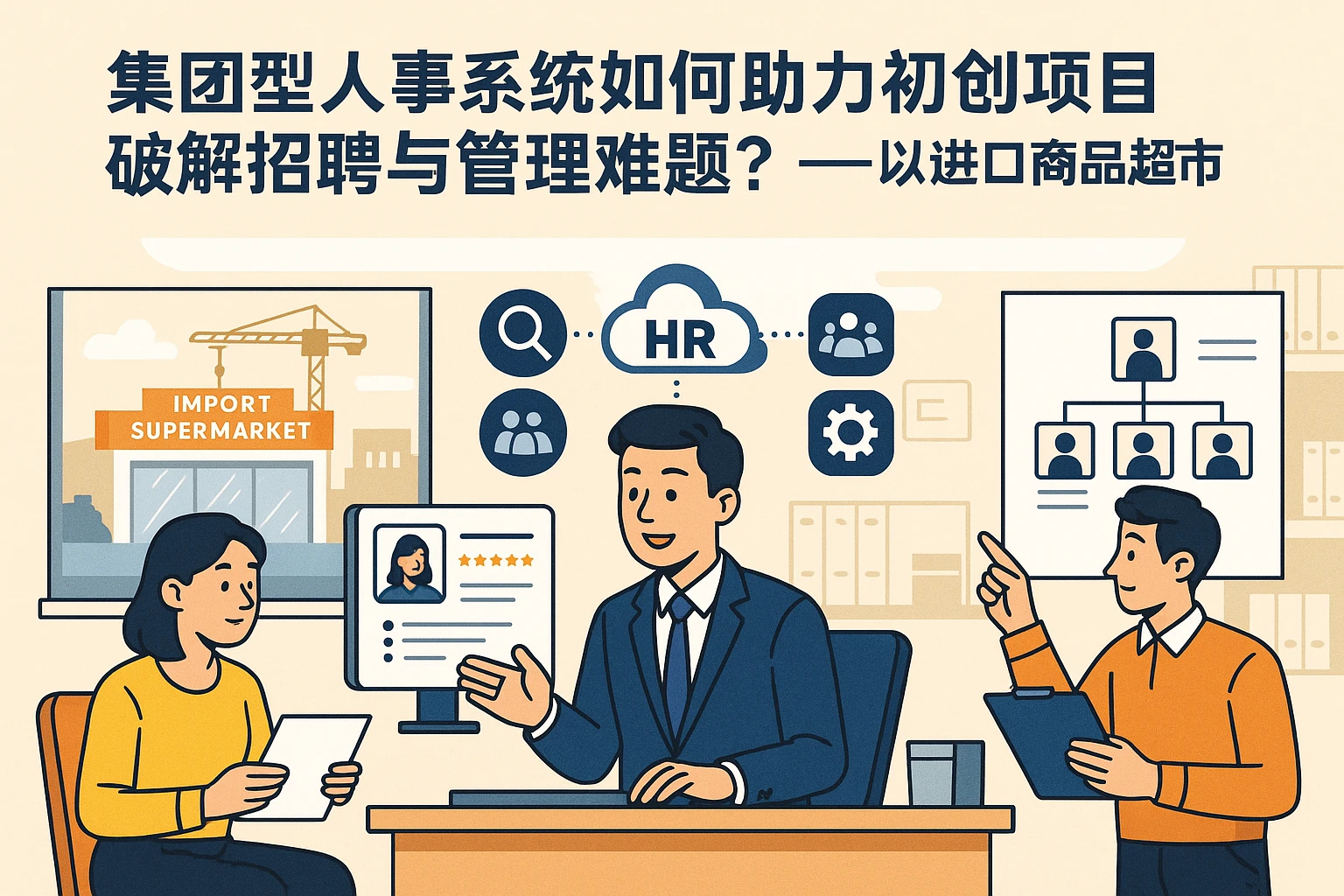 集团型人事系统如何助力初创项目破解招聘与管理难题？——以进口商品超市筹建为例