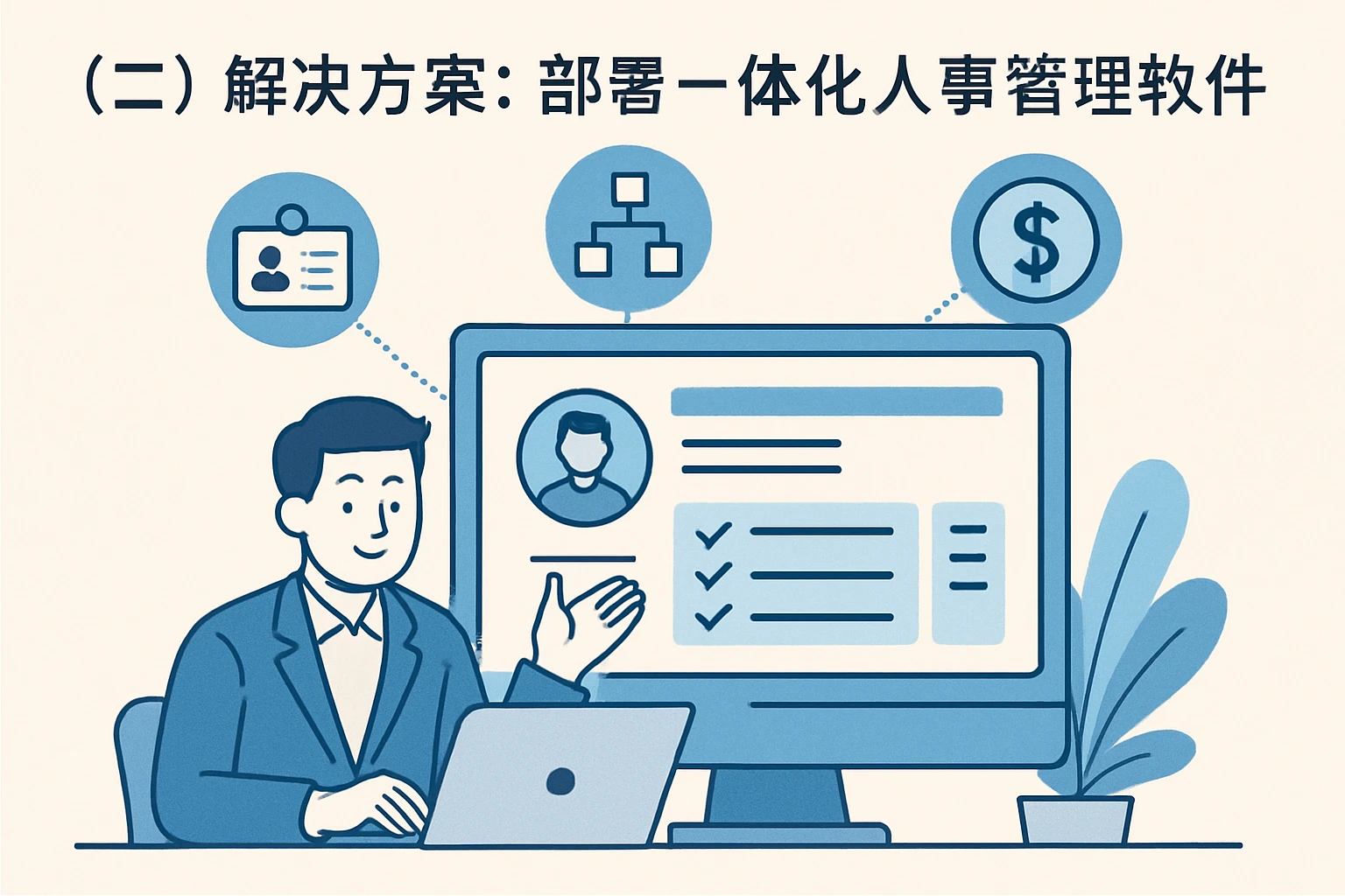 （二）解决方案：部署一体化人事管理软件