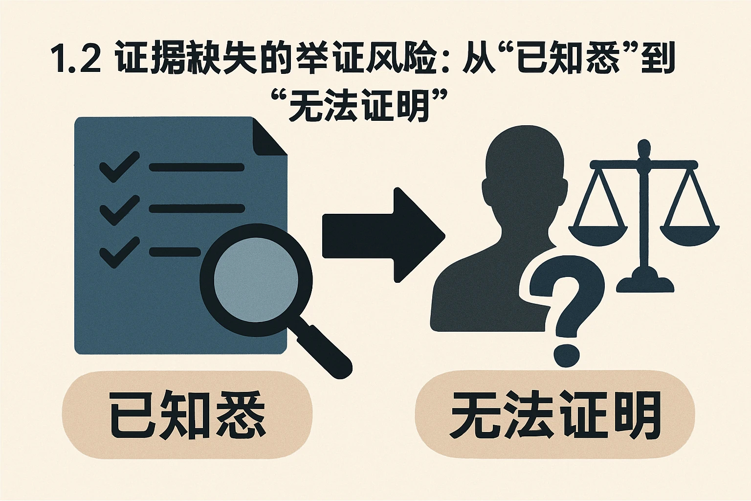 1.2 证据缺失的举证风险：从“已知悉”到“无法证明”