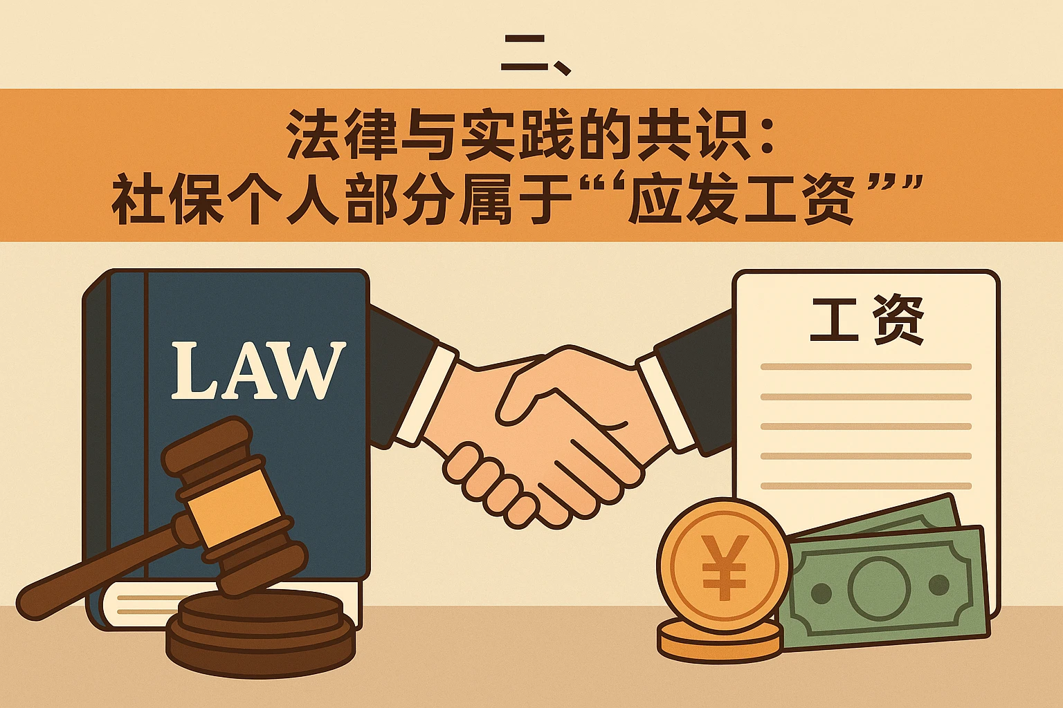 二、法律与实践的共识：社保个人部分属于“应发工资”