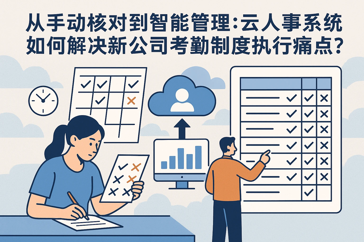 从手动核对到智能管理：云人事系统如何解决新公司考勤制度执行痛点？