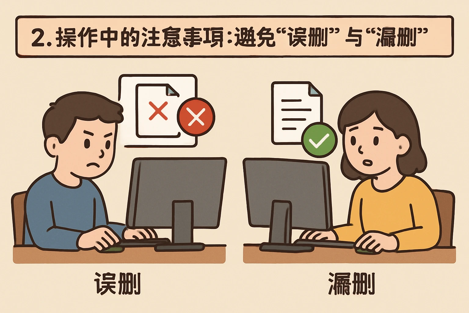 2. 操作中的注意事项：避免“误删”与“漏删”