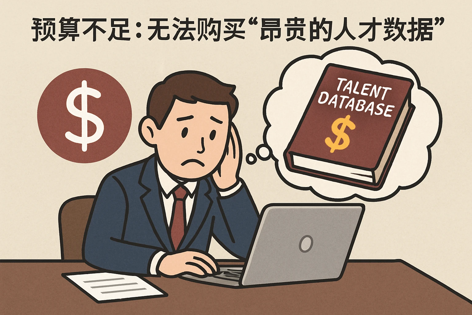 2. 预算不足：无法购买“昂贵的人才数据库”