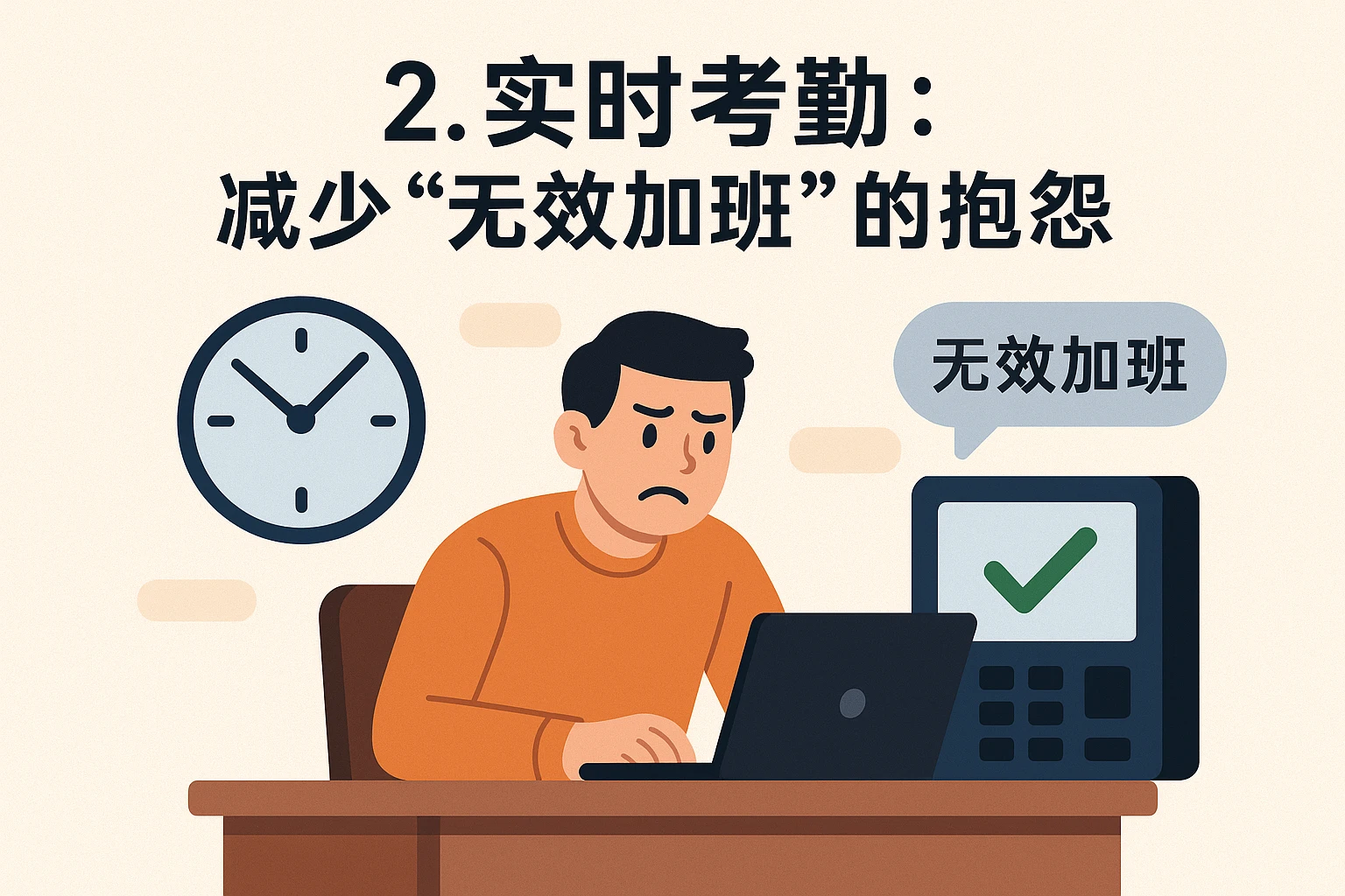 2. 实时考勤：减少“无效加班”的抱怨
