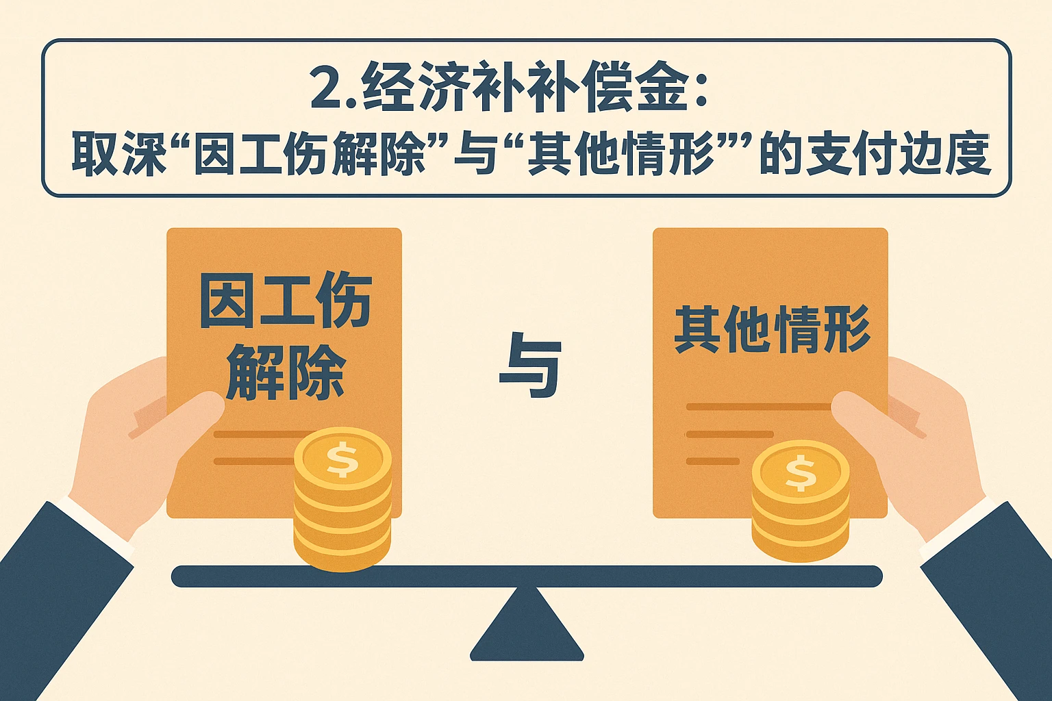 2. 经济补偿金：区分“因工伤解除”与“其他情形”的支付边界
