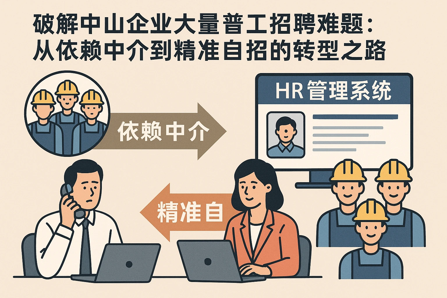 用人事管理系统破解中山企业大量普工招聘难题：从依赖中介到精准自招的转型之路