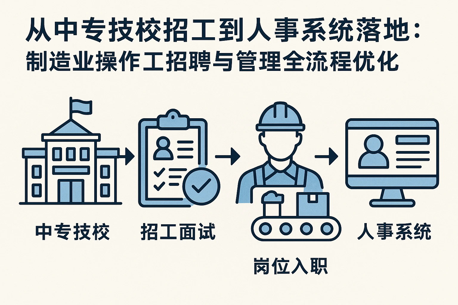 从中专技校招工到人事系统落地：制造业操作工招聘与管理全流程优化
