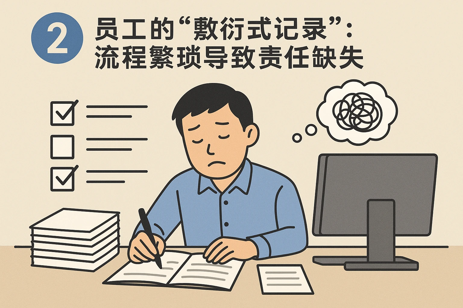 2. 员工的“敷衍式记录”：流程繁琐导致责任缺失