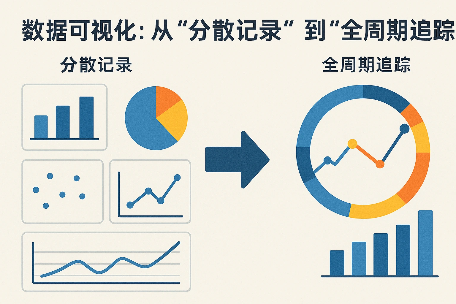 2. 数据可视化：从“分散记录”到“全周期追踪”