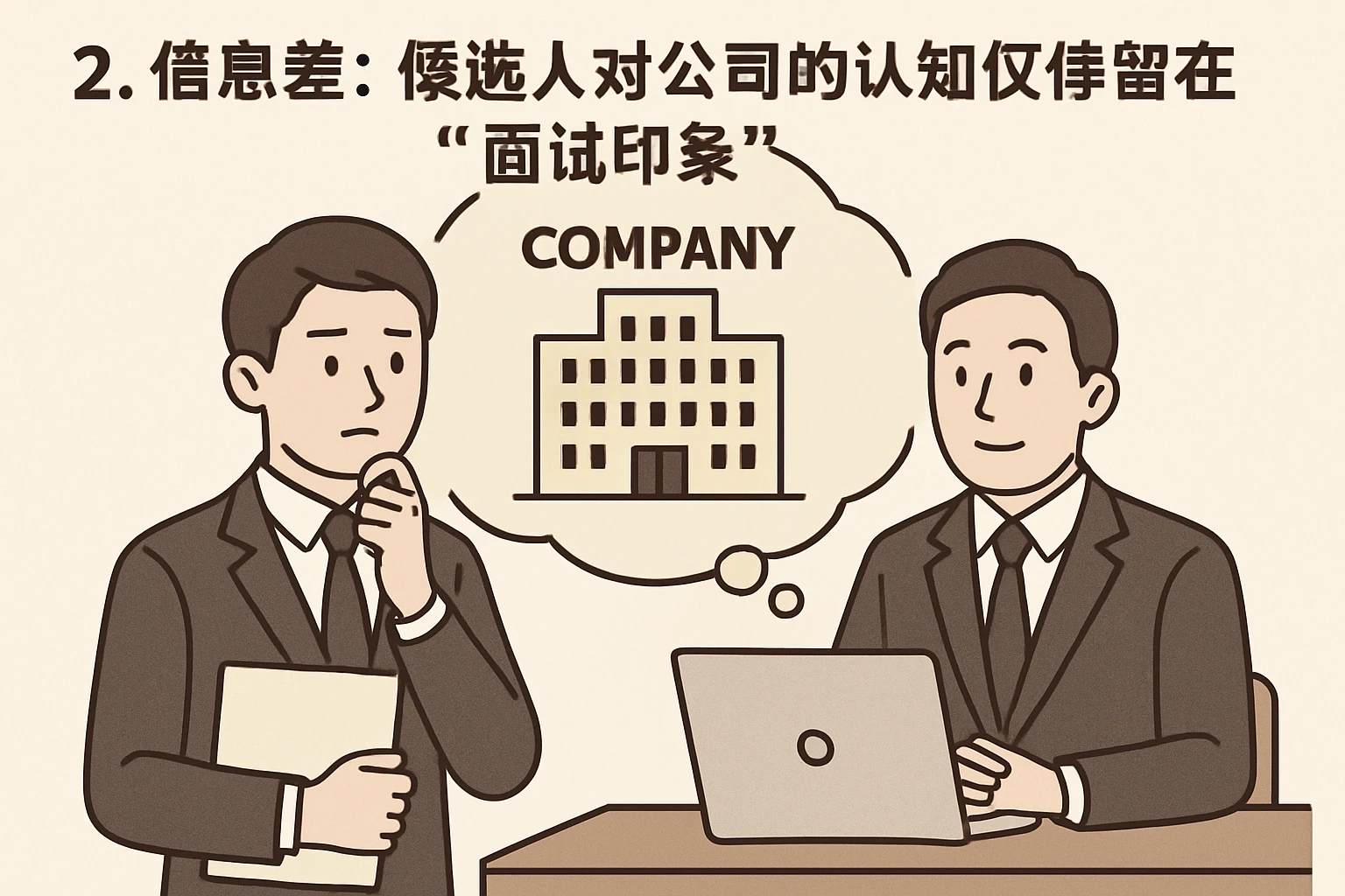2. 信息差：候选人对公司的认知仅停留在“面试印象”