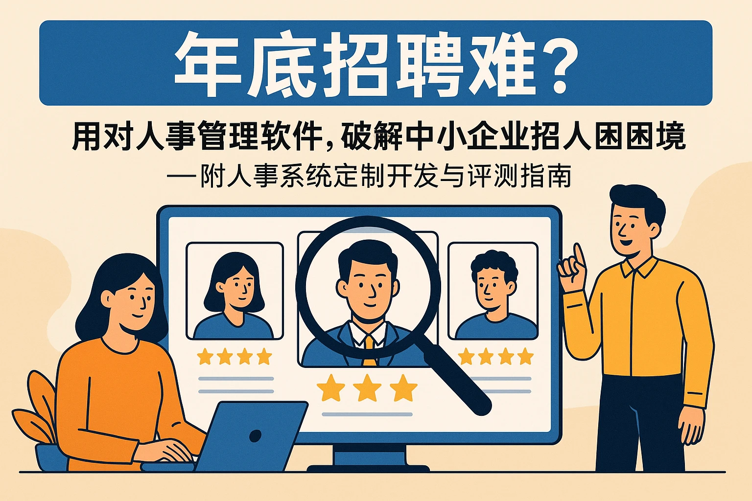 年底招聘难？用对人事管理软件，破解中小企业招人困境——附人事系统定制开发与评测指南