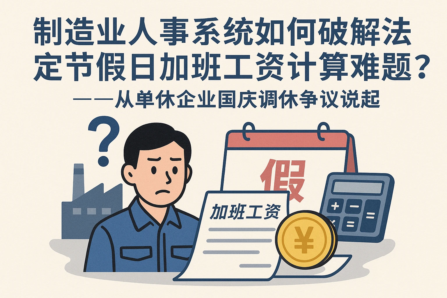 制造业人事系统如何破解法定节假日加班工资计算难题？——从单休企业国庆调休争议说起