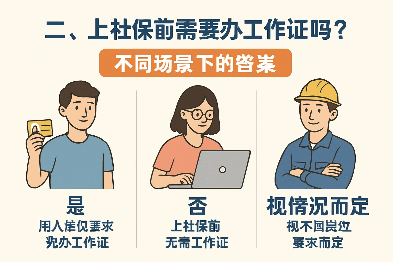 二、上社保前需要办工作证吗?不同场景下的答案