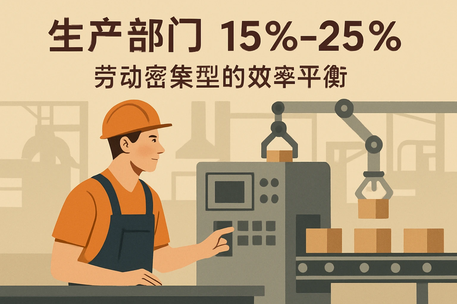 2. 生产部门：15%-25%——劳动密集型的效率平衡