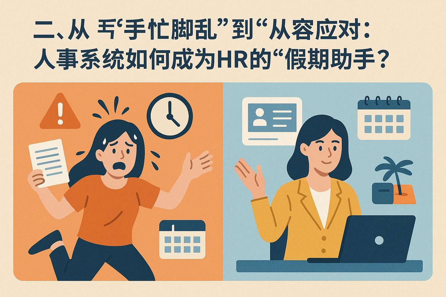 二、从“手忙脚乱”到“从容应对”：人事系统如何成为HR的“假期助手”？