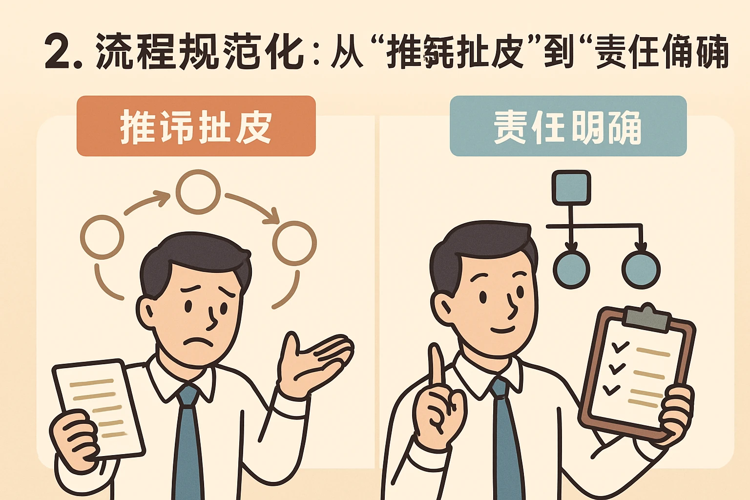 2. 流程规范化：从“推诿扯皮”到“责任明确”