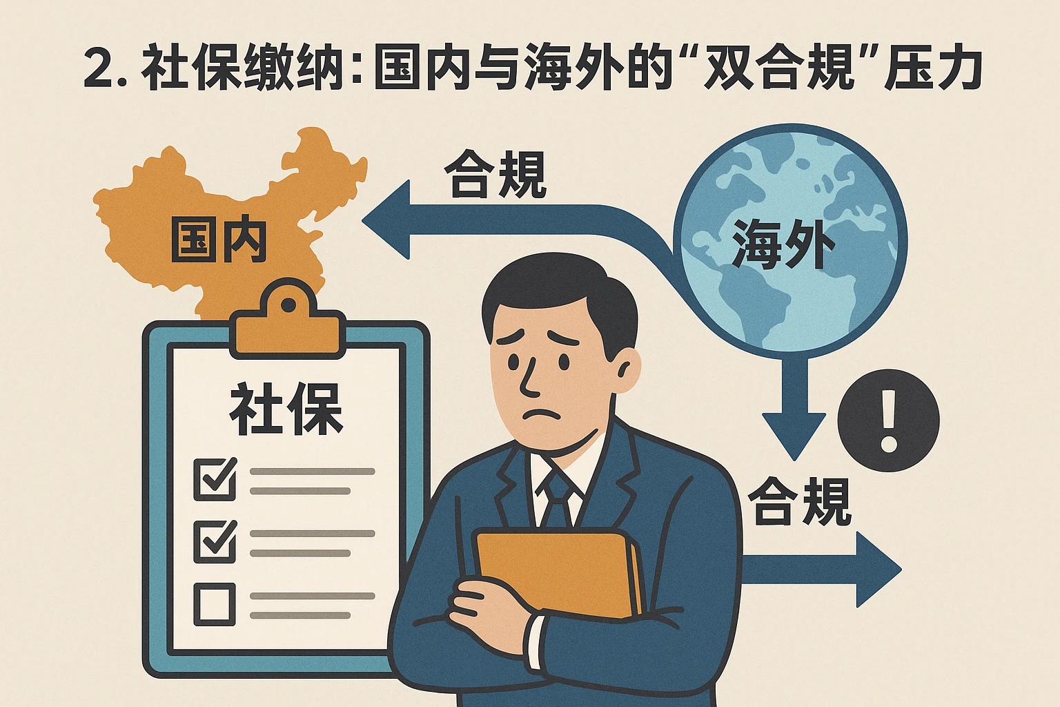 2. 社保缴纳：国内与海外的“双合规”压力