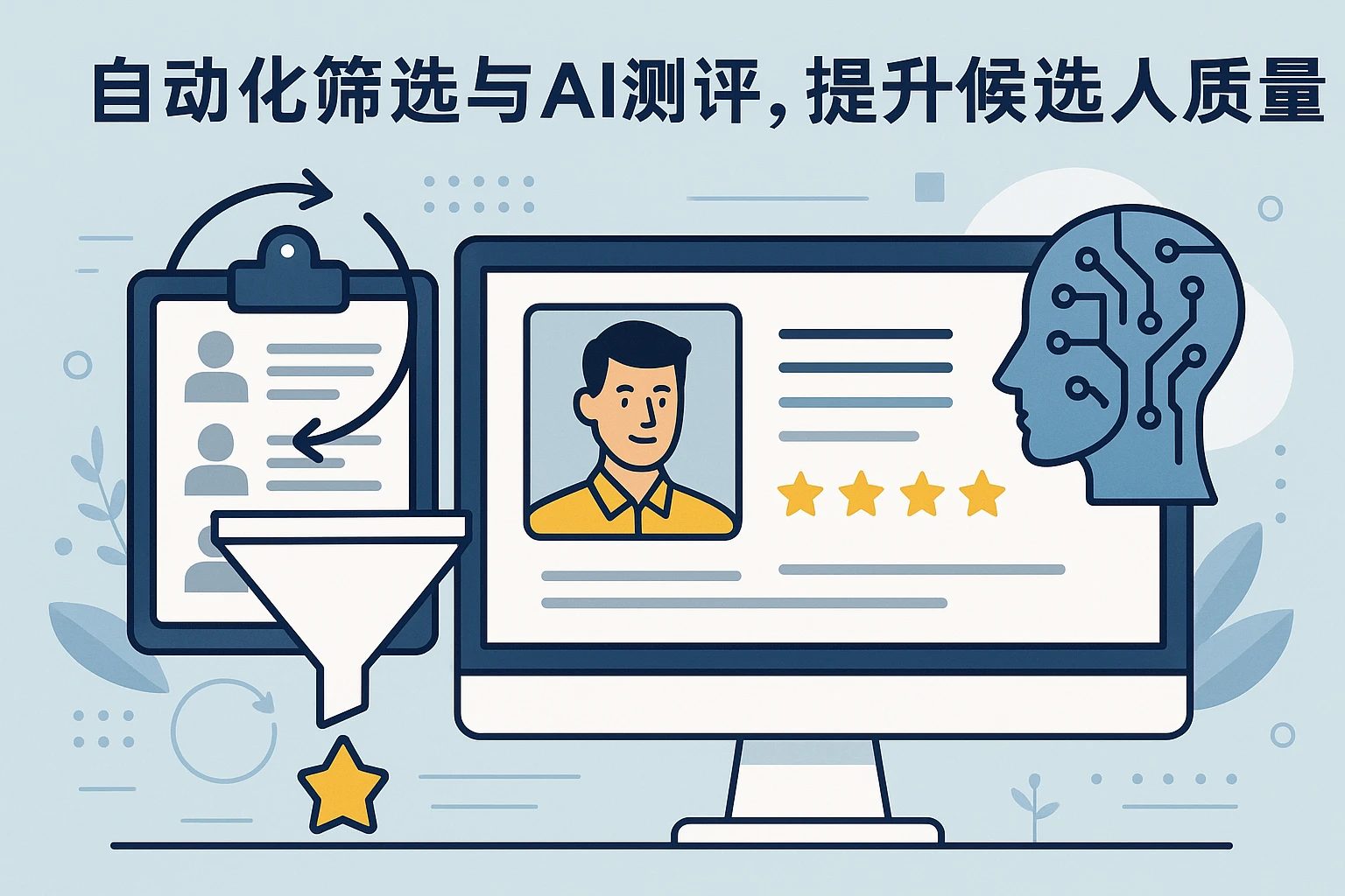 2. 自动化筛选与AI测评，提升候选人质量