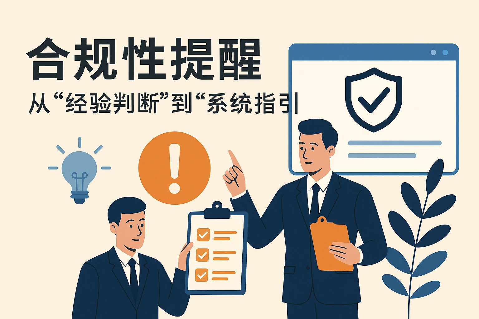 2. 合规性提醒：从“经验判断”到“系统指引”