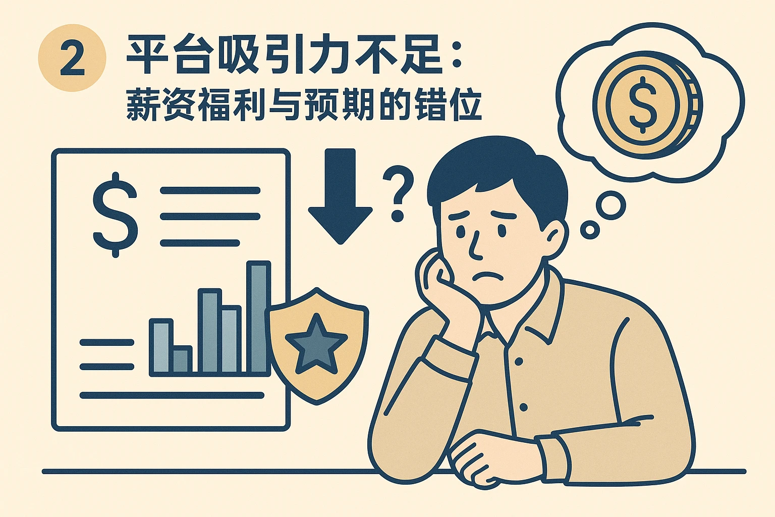 2. 平台吸引力不足：薪资福利与预期的错位