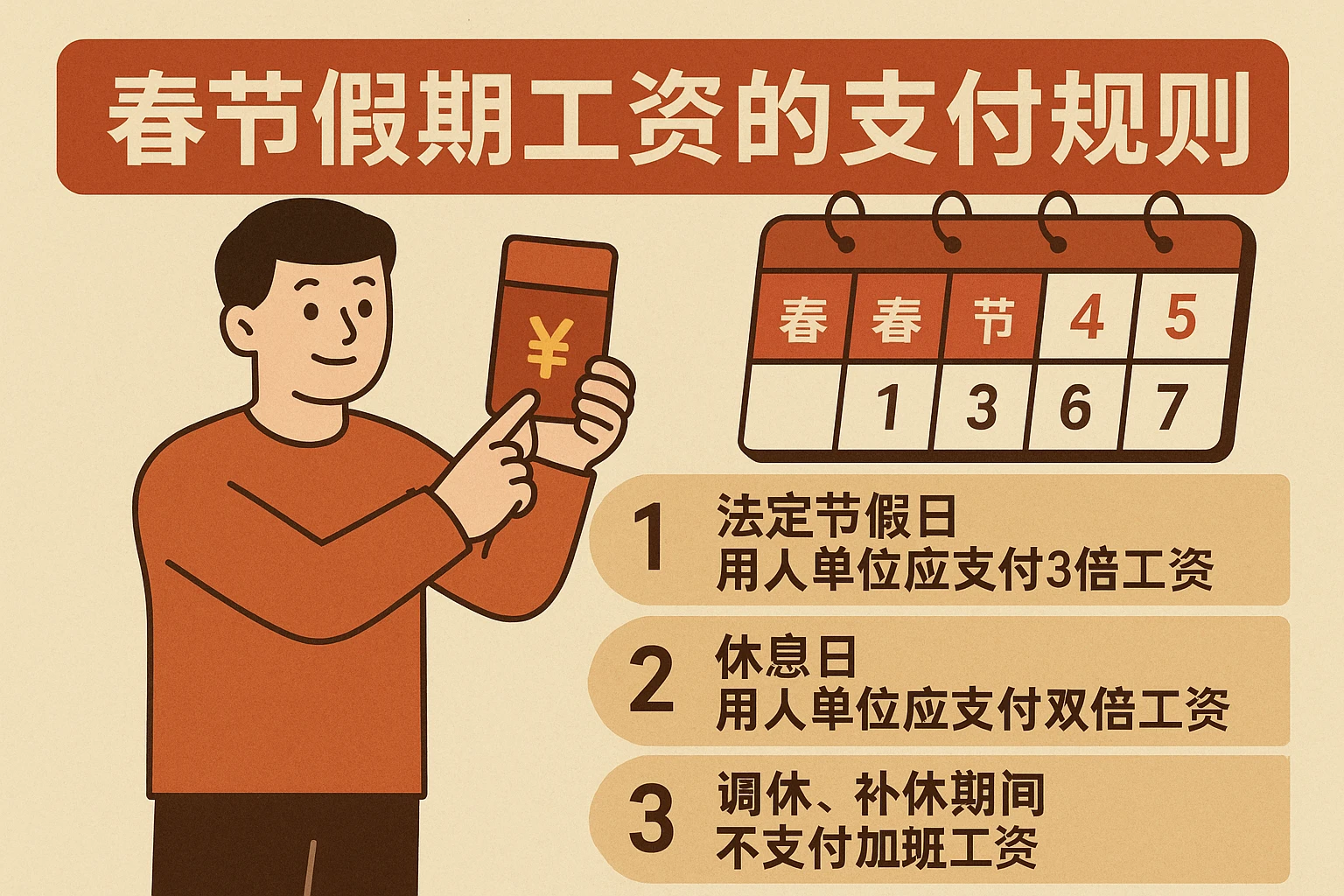 2. 春节假期工资的支付规则