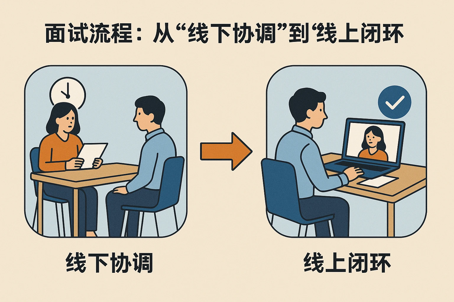 2. 面试流程：从“线下协调”到“线上闭环”